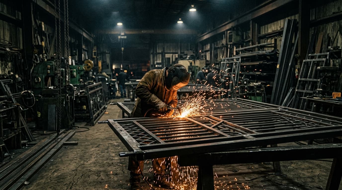 Steel Fabrication Gate Welding Workshop