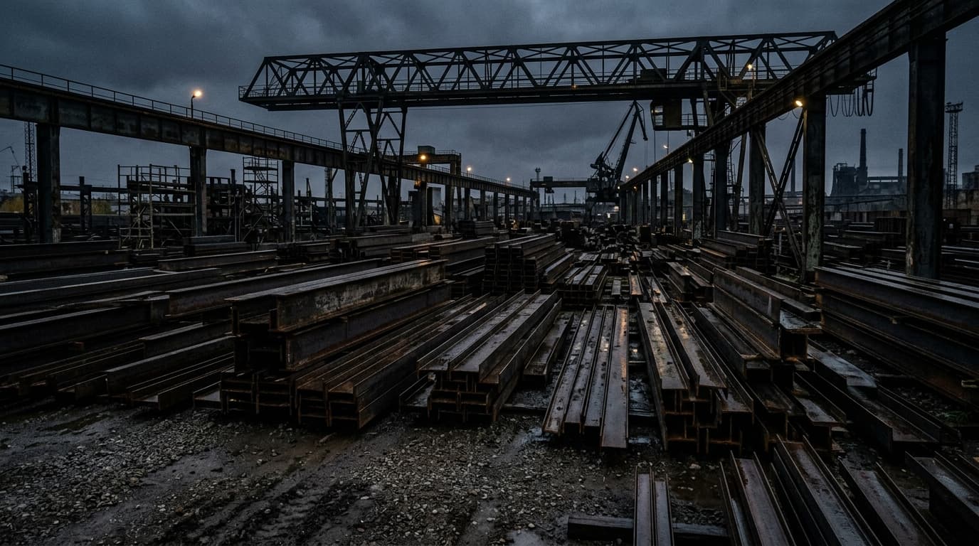 ISMC Structural Steel Channels and Beams Yard